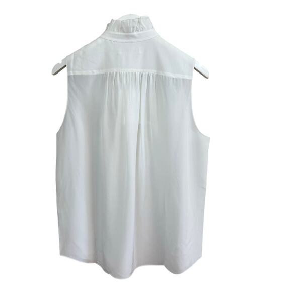 FRAME Ruffle Sleeveless Silk Crepe White Top - Picture 9 of 11
